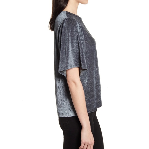 Madewell textured velvet flutter sleeve top - Picture 6 of 10